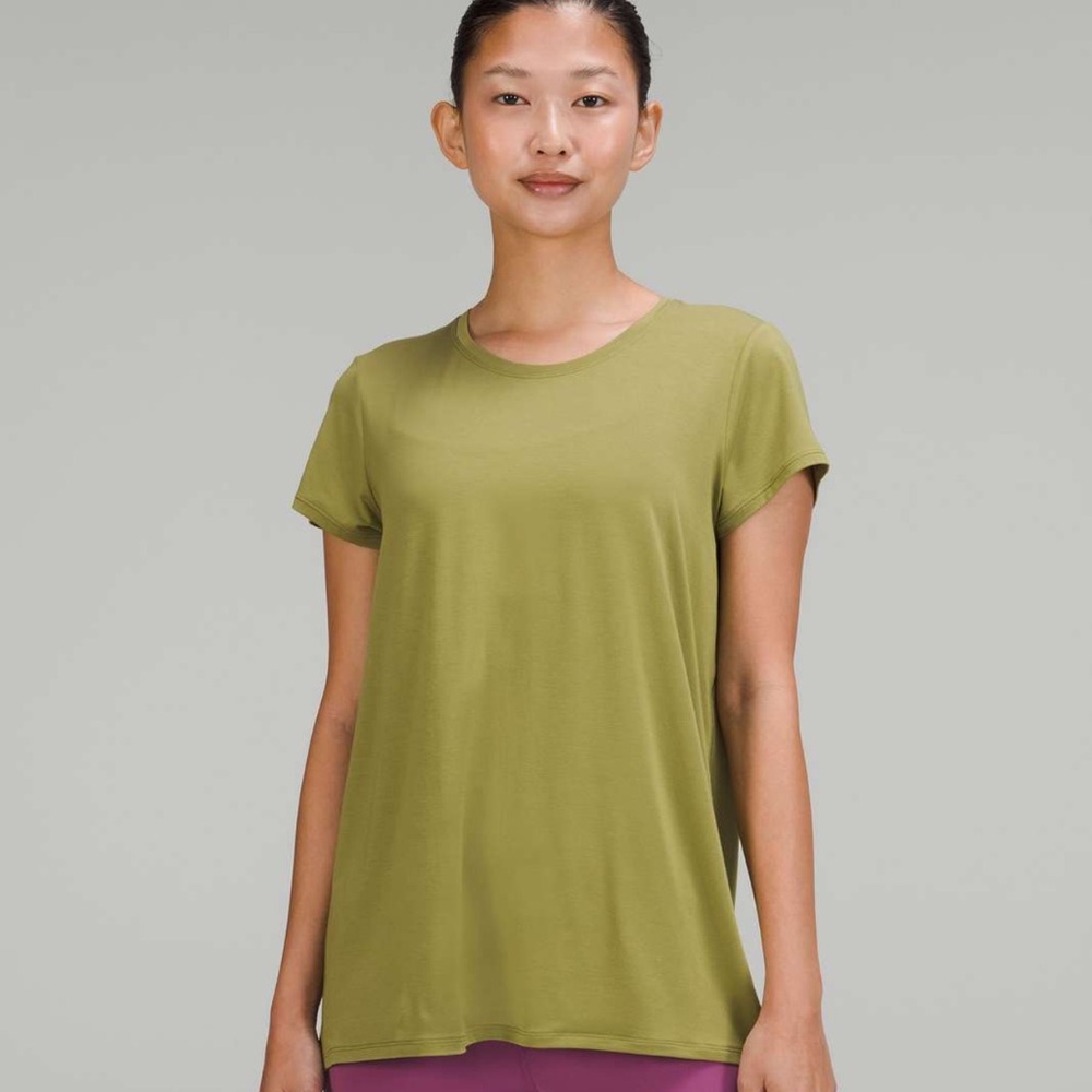 Lululemon Modal Open Up Tie Back T-Shirt | Bronze Green | Size 10